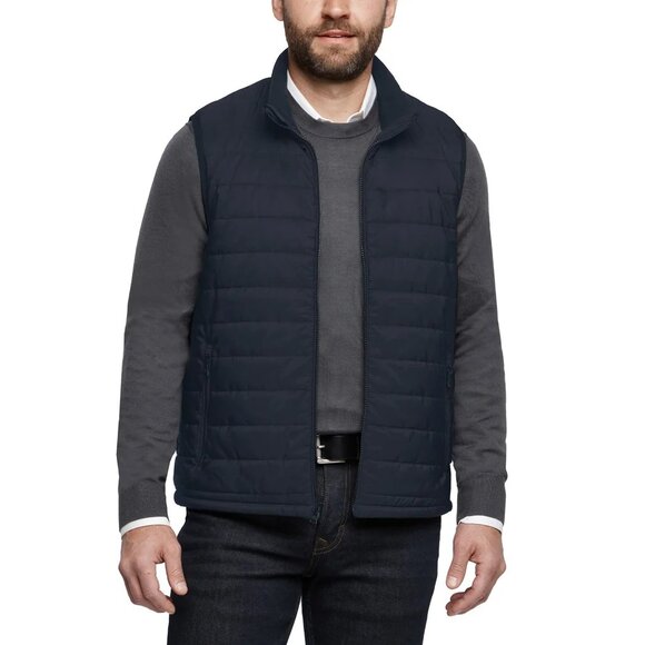 Banana Republic Men's Quilted Vest, Navy - Picture 1 of 5